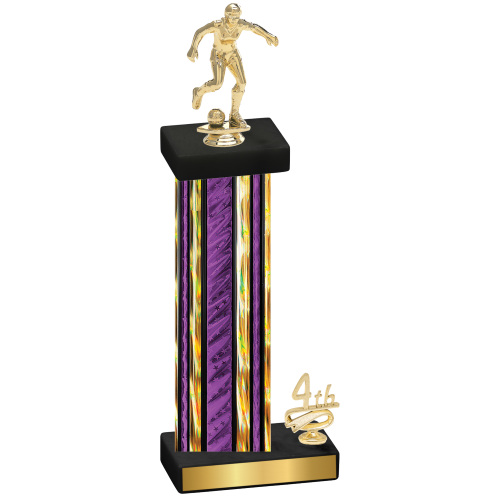 Accented Single Purple Glacier Fourth Place Soccer Trophy