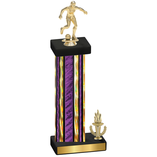 Accented Single Purple Glacier Victory Soccer Trophy