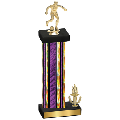 Accented Single Purple Glacier Victory Soccer Trophy