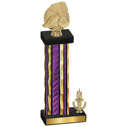 Accented Single Purple Glacier Victory Soccer Trophy