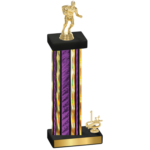 Accented Single Purple Glacier First Place Rugby Trophy