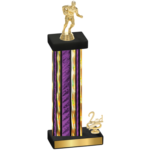 Accented Single Purple Glacier Second Place Rugby Trophy