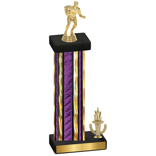 Accented Single Purple Glacier Victory Rugby Trophy