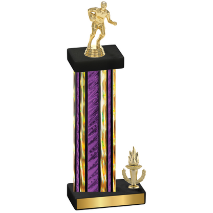 Accented Single Purple Glacier Victory Rugby Trophy