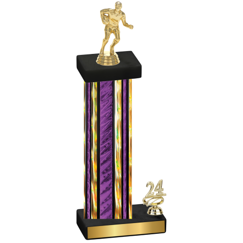 Accented Single Purple Glacier Year Rugby Trophy