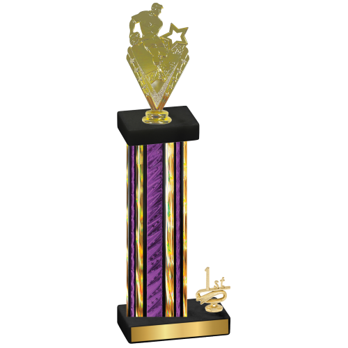 Accented Single Purple Glacier First Place Rugby Trophy