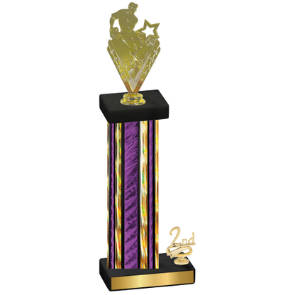Accented Single Purple Glacier Second Place Rugby Trophy