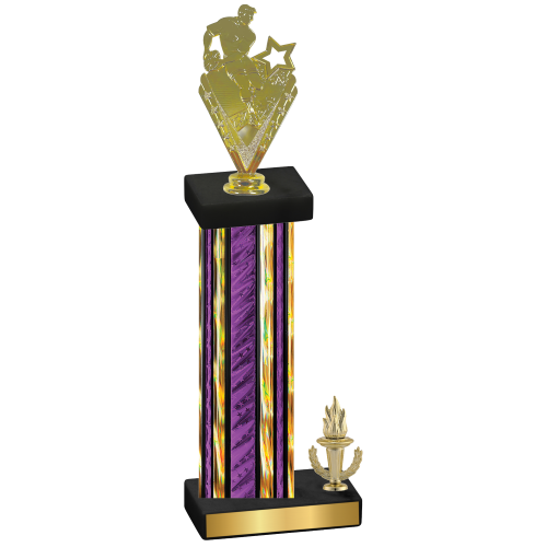 Accented Single Purple Glacier Victory Rugby Trophy