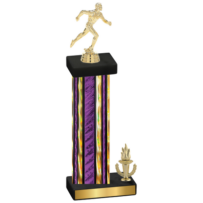 Accented Single Purple Glacier Victory Running Trophy