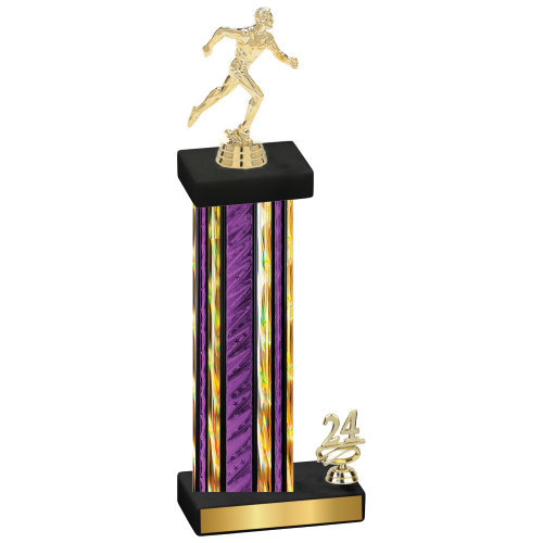 Accented Single Purple Glacier Year Running Trophy