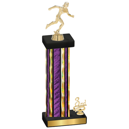 Accented Single Purple Glacier Third Place Running Trophy