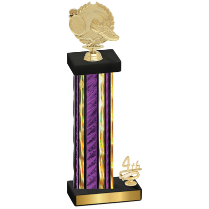 Accented Single Purple Glacier Fourth Place Running Trophy