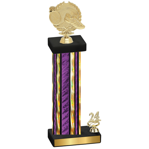 Accented Single Purple Glacier Year Running Trophy