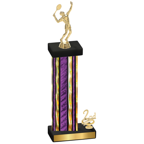 Accented Single Purple Glacier Second Place Tennis Trophy
