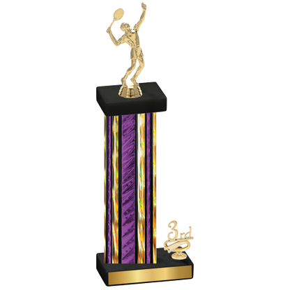 Accented Single Purple Glacier Third Place Tennis Trophy