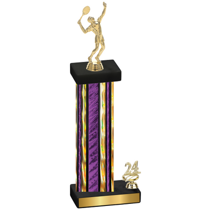 Accented Single Purple Glacier Year Tennis Trophy