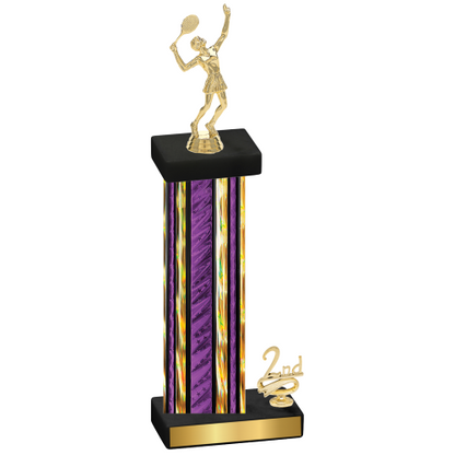 Accented Single Purple Glacier Second Place Tennis Trophy