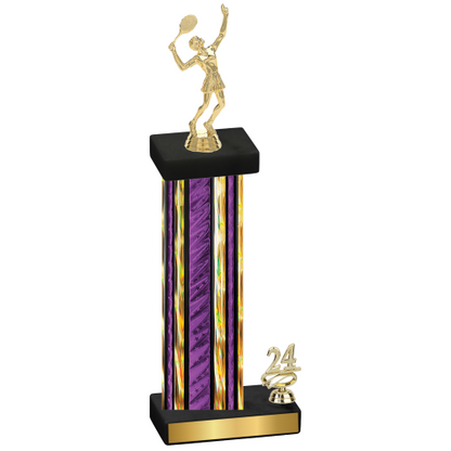 Accented Single Purple Glacier Year Tennis Trophy