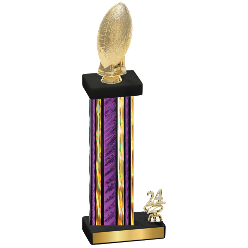 Accented Single Purple Glacier Year Football Trophy