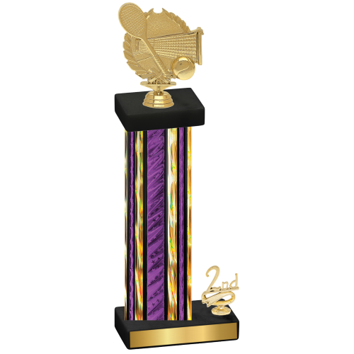 Accented Single Purple Glacier Second Place Tennis Trophy