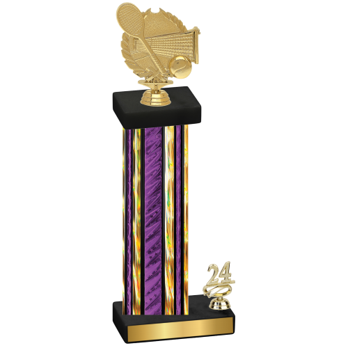 Accented Single Purple Glacier Year Tennis Trophy