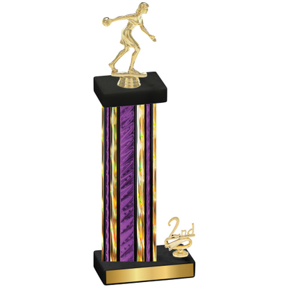 Accented Single Purple Glacier Second Place Bowling Trophy