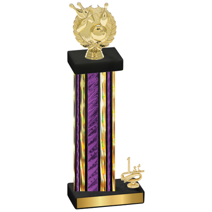 Accented Single Purple Glacier First Place Bowling Trophy