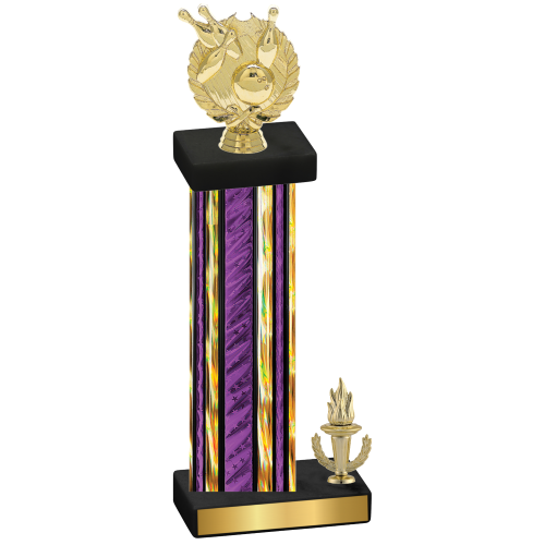 Accented Single Purple Glacier Victory Bowling Trophy