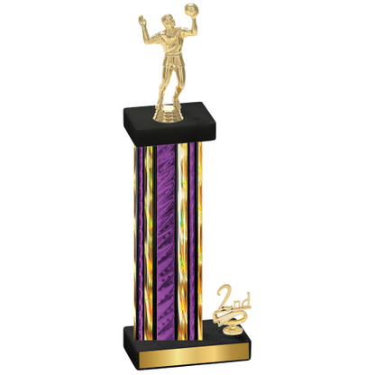 Accented Single Purple Glacier Second Place Volleyball Trophy