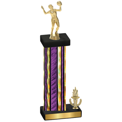 Accented Single Purple Glacier Victory Volleyball Trophy