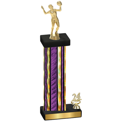 Accented Single Purple Glacier Year Volleyball Trophy