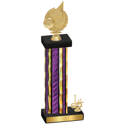 Accented Single Purple Glacier First Place Volleyball Trophy