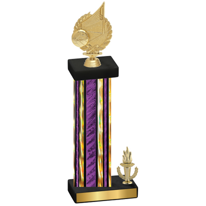 Accented Single Purple Glacier Victory Volleyball Trophy