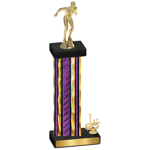 Accented Single Purple Glacier First Place Swimming Trophy