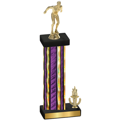 Accented Single Purple Glacier Victory Swimming Trophy