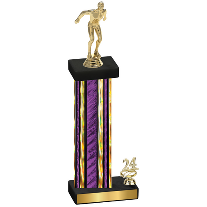 Accented Single Purple Glacier Year Swimming Trophy