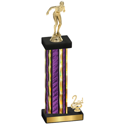 Accented Single Purple Glacier Second Place Tennis Trophy