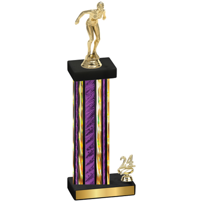 Accented Single Purple Glacier Year Tennis Trophy