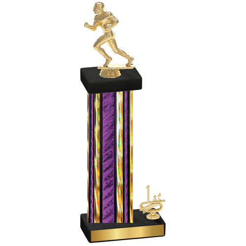 Accented Single Purple Glacier First Place Football Trophy