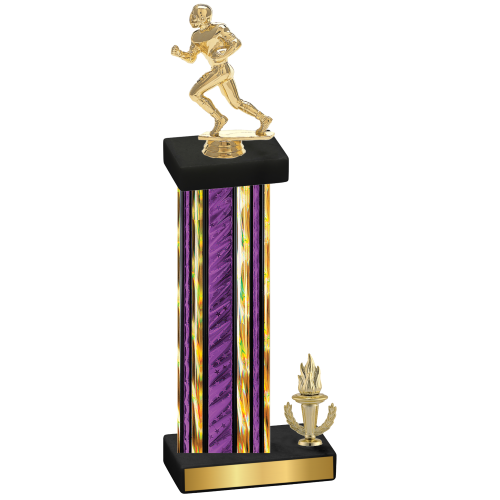 Accented Single Purple Glacier Victory Football Trophy