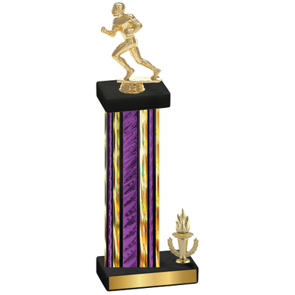 Accented Single Purple Glacier Victory Football Trophy