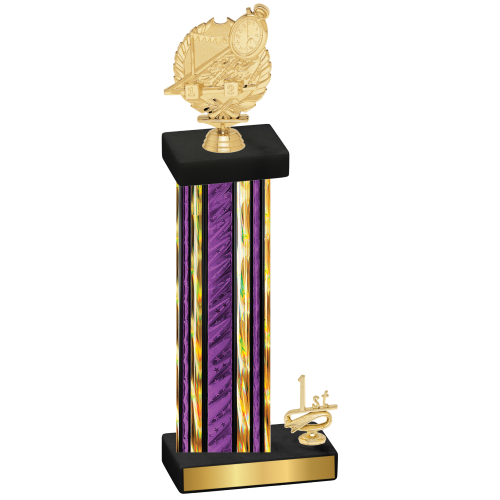 Accented Single Purple Glacier First Place Swimming Trophy