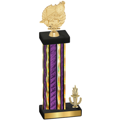 Accented Single Purple Glacier Victory Swimming Trophy