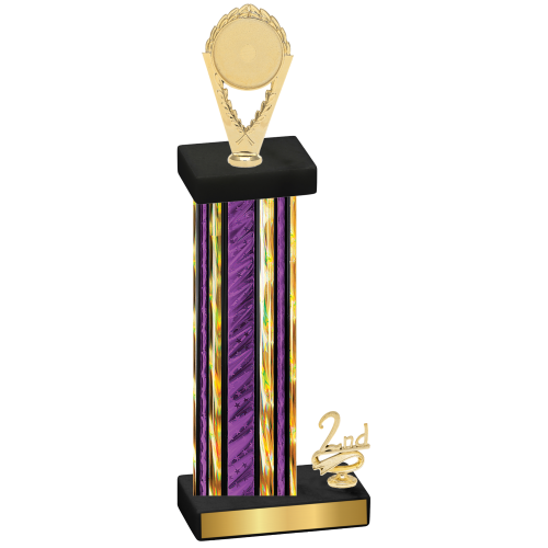 Accented Single Purple Glacier Second Place Insert Trophy