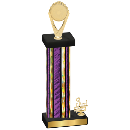 Accented Single Purple Glacier Third Place Insert Trophy