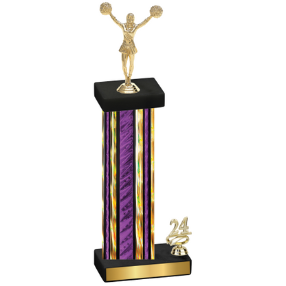 Accented Single Purple Glacier Year Cheerleading Trophy