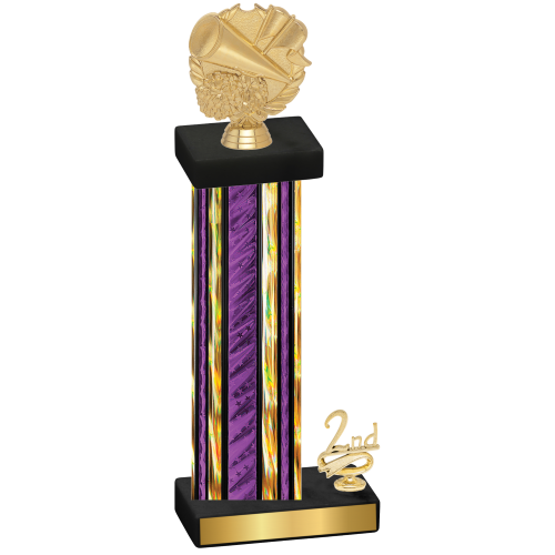 Accented Single Purple Glacier Second Place Cheerleading Trophy