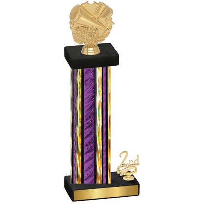 Accented Single Purple Glacier Second Place Cheerleading Trophy