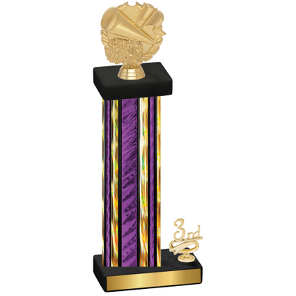 Accented Single Purple Glacier Third Place Cheerleading Trophy