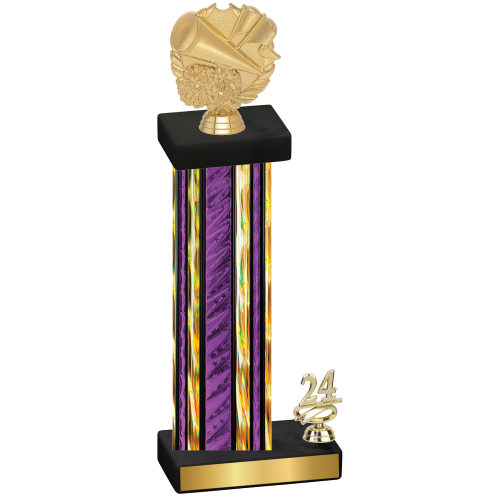 Accented Single Purple Glacier Year Cheerleading Trophy